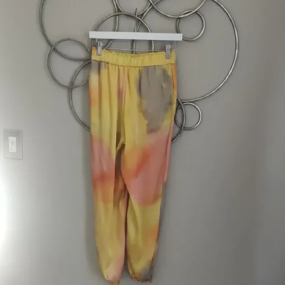Zara Sunset Tie-Dye Silky Jogger Pants - Picture 6 of 8